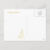 Moderne kerstboom in helder rood feestdagenkaart (Achterkant)