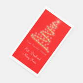 Moderne kerstboom in helder rood servet (Hoek)