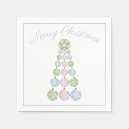 Moderne kerstboom in pastkleurige Ornamenten Servet