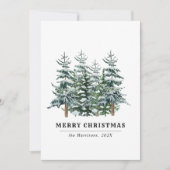 Moderne Kerstboom in Watercolor Niet-foto Feestdagenkaart (Voorkant)