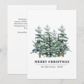 Moderne Kerstboom in Watercolor Niet-foto Feestdagenkaart (Voorkant / Achterkant)