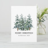 Moderne Kerstboom in Watercolor Niet-foto Feestdagenkaart (Staand voorkant)