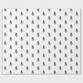 Moderne Kerstboom in Zwart en Wit Cadeaupapier (Vlak)