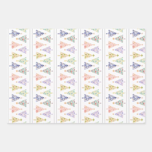 Moderne kerstboom inpakpapier set (Voorkant 2)