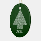 Moderne kerstboom keramisch ornament (Links)