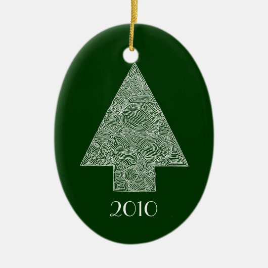 Moderne kerstboom keramisch ornament (Voorkant)