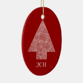 Moderne kerstboom keramisch ornament (Rechts)