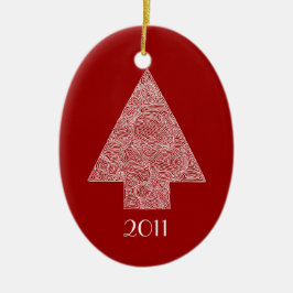 Moderne kerstboom keramisch ornament