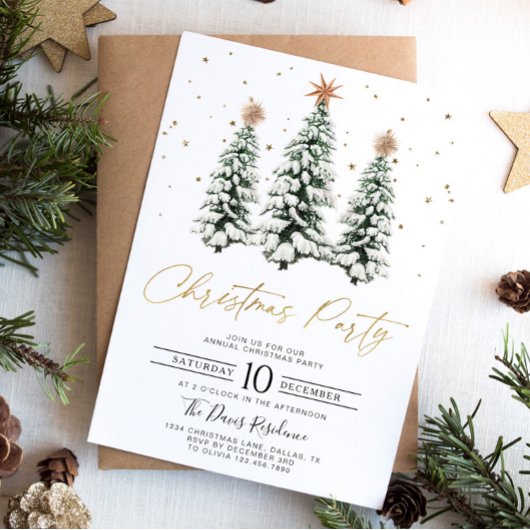 Moderne Kerstboom Kerstfeest uitnodiging