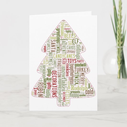 Moderne kerstboom kerstkaart feestdagen kaart (Voorkant)