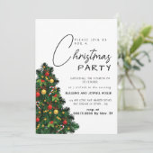 Moderne Kerstboom & Kerstversiering Vakantie Kaart (Staand voorkant)