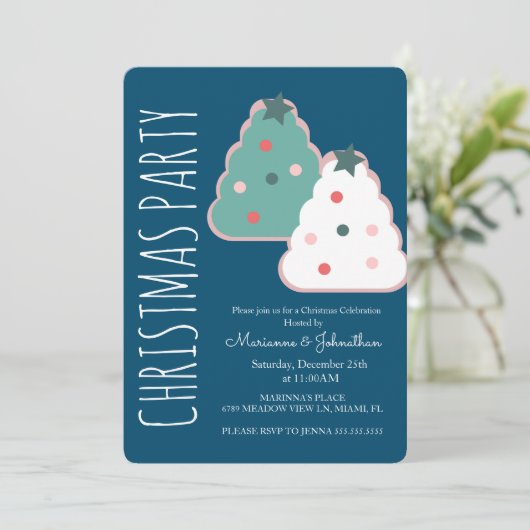 Moderne kerstboom Koekkerfeestdag Kaart (Staand voorkant)