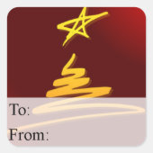 Moderne kerstboom Label (Voorkant)