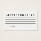 Moderne kerstboom, Letter voor Kerstman Visitekaartje (Achterkant)