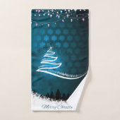 Moderne Kerstboom & Licht Patroon Bad Handdoek (Handdoek)