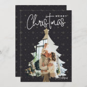 Moderne Kerstboom Lijst 1 Foto Vakantie Kaart (Voorkant / Achterkant)