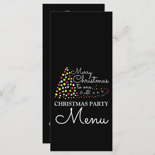 Moderne kerstboom, menu Kerstfeest (Voorkant / Achterkant)