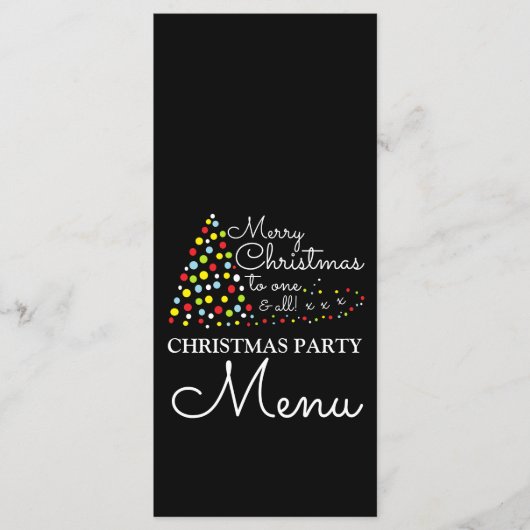 Moderne kerstboom, menu Kerstfeest (Voorkant)