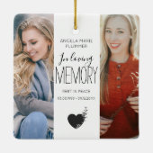 Moderne kerstboom met 2 foto's ter nagedachtenis keramisch ornament (Achterkant)