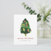 Moderne kerstboom met elegante Waterverf Feestdagenkaart (Staand voorkant)