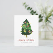 Moderne kerstboom met elegante Waterverf Feestdagenkaart (Staand voorkant)