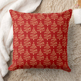 Moderne kerstboom met glam Red en Faux Gold Kussen