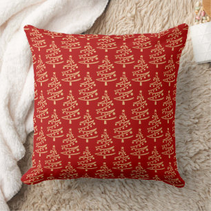 Moderne kerstboom met glam Red en Faux Gold Kussen