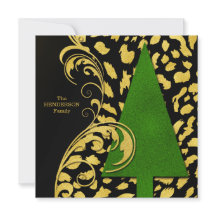 Moderne kerstboom met gouden en zwarte feestdag