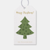 Moderne kerstboom met kalligrafie cadeaulabel (Voorkant)