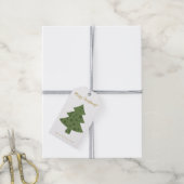 Moderne kerstboom met kalligrafie cadeaulabel (Met Touw)
