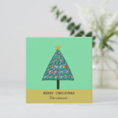 Moderne kerstboom met licht kaart (Staand voorkant)