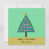 Moderne kerstboom met licht kaart (Voorkant)