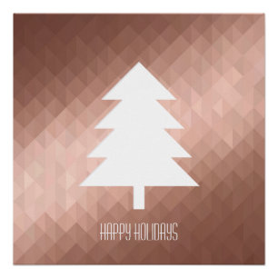 Moderne kerstboom met minimaal roos goud perfect poster