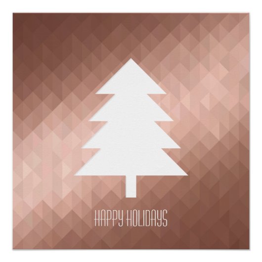 Moderne kerstboom met minimaal roos goud perfect poster (Voorkant)