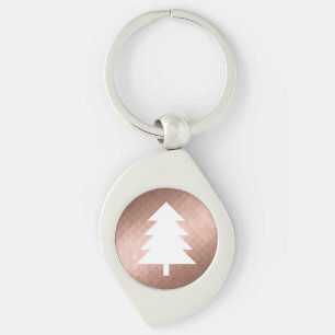 Moderne kerstboom met minimaal roos goud sleutelhanger