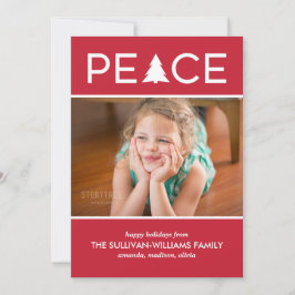 Moderne Kerstboom met Pasfoto's Rood Wit Feestdagenkaart