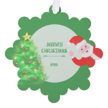 moderne kerstboom met Santa op een groene achtergr