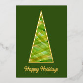 Moderne kerstboom met Waterverf Folie Feestdagenkaart (Voorkant)