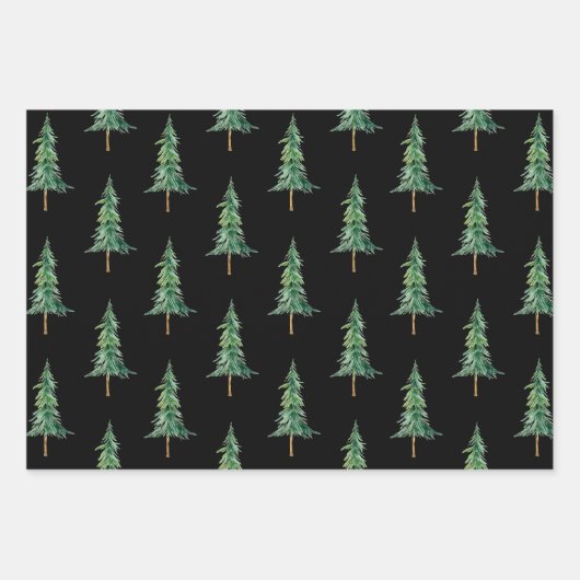 Moderne kerstboom met Waterverf Inpakpapier Vel (Voorkant)