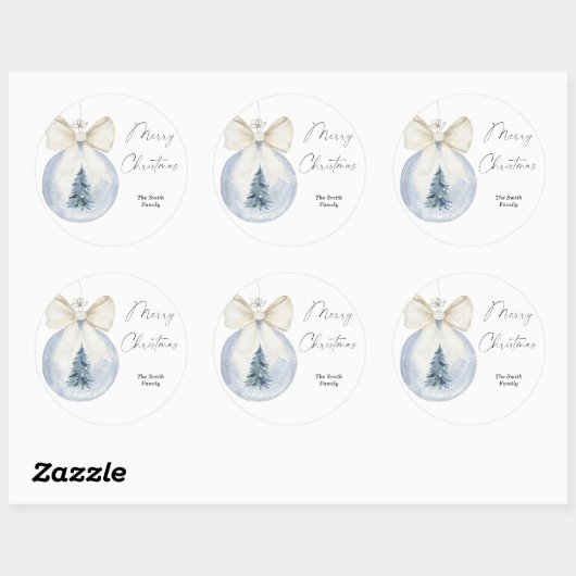 Moderne kerstboom met Waterverf Ronde Sticker (Vel)