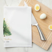 Moderne kerstboom met Waterverf Theedoek (Quarter Fold)