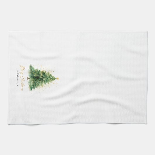 Moderne kerstboom met Waterverf Theedoek (Horizontaal)