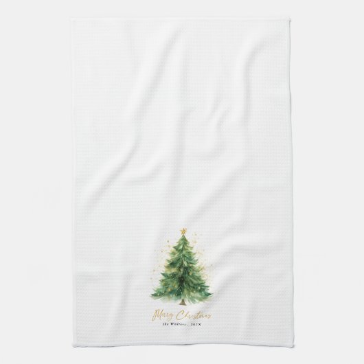 Moderne kerstboom met Waterverf Theedoek (Verticaal)