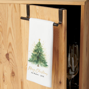 Moderne kerstboom met Waterverf Theedoek