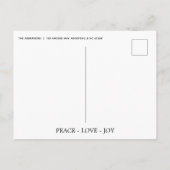 Moderne kerstboom met zwarte en gouden liefde aankondigingskaart (Achterkant)