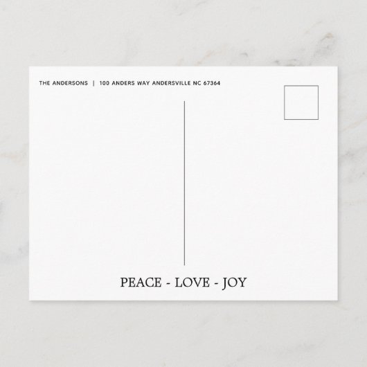 Moderne kerstboom met zwarte en gouden liefde aankondigingskaart (Achterkant)