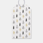 Moderne kerstboom met zwarte en gouden liefde cadeaulabel (Achterkant)