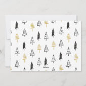 Moderne kerstboom met zwarte en gouden liefde feestdagenkaart (Achterkant)