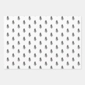 Moderne kerstboom met zwarte en witte kalligrafie inpakpapier vel (Voorkant)