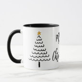 Moderne kerstboom met zwarte en witte kerst mok (Links)